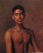 Hubert Vos Iokepa, Hawaiian Fisher Boy Spain oil painting artist